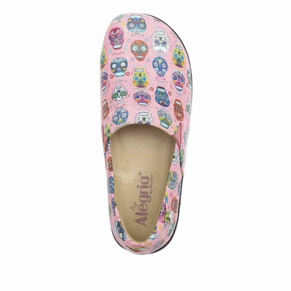 Pink Alegria Keli Sugar Skulls Professional Women's Slip On Shoes | 786ZRSVKM