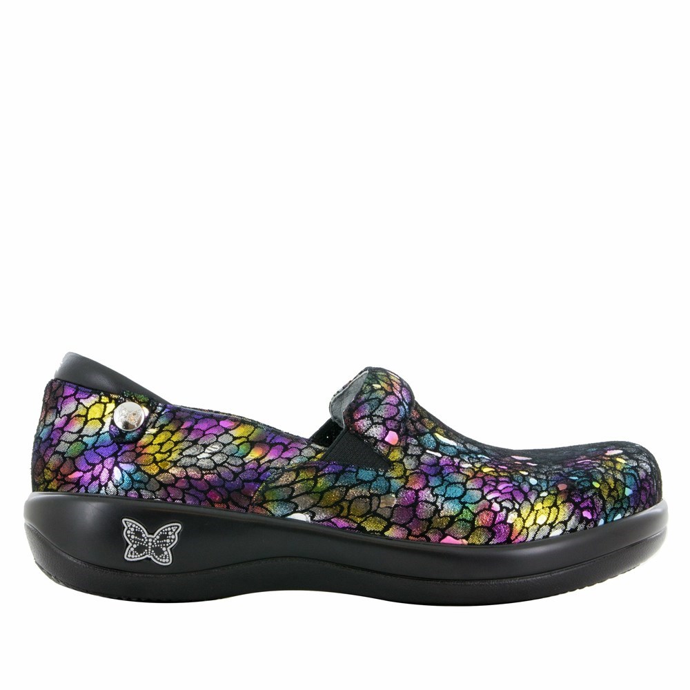 Purple Alegria Keli Minnow Rainbow Professional Women's Slip On Shoes | 926HGOESQ