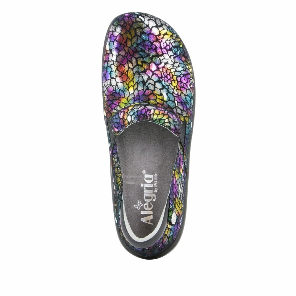 Purple Alegria Keli Minnow Rainbow Professional Women's Slip On Shoes | 926HGOESQ