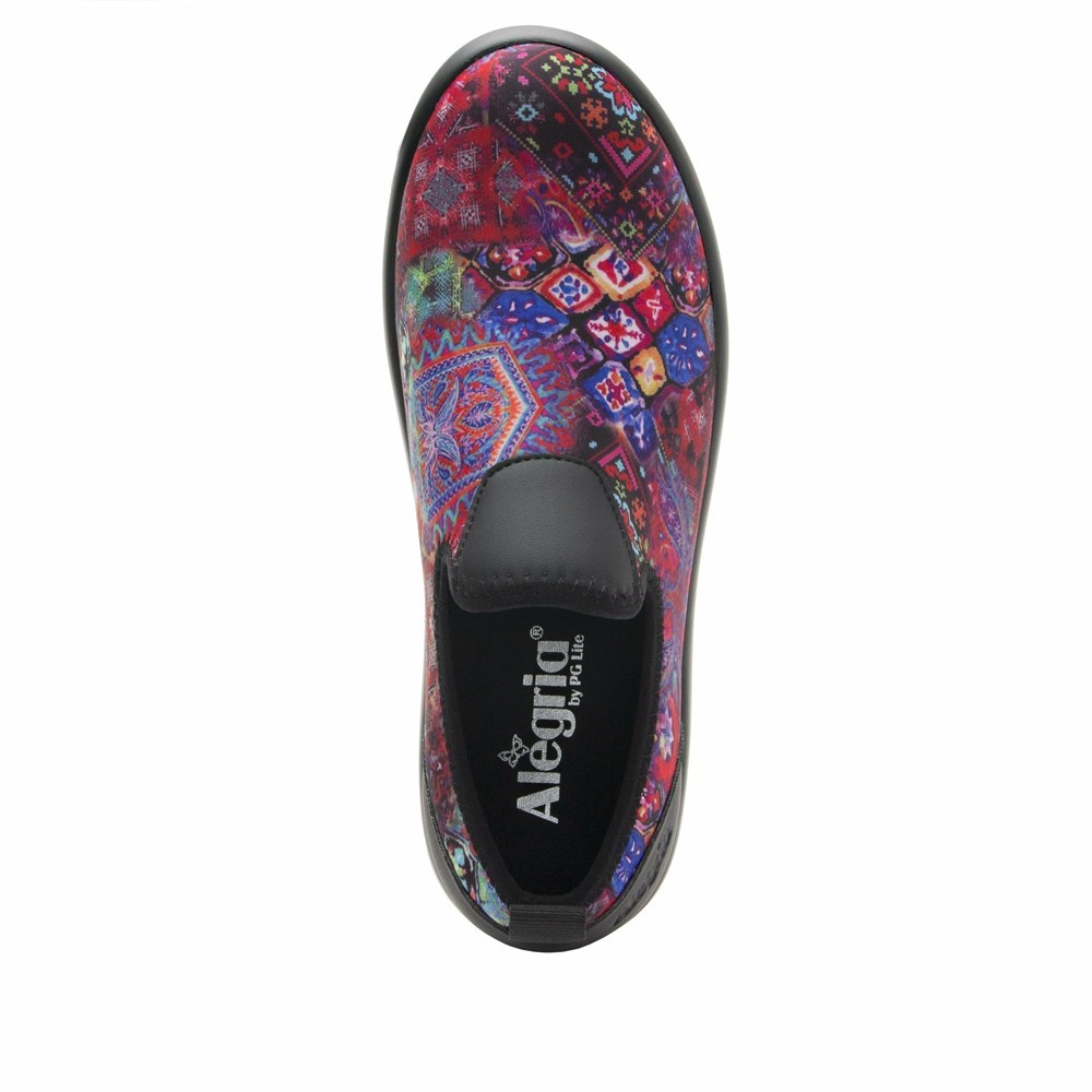 Red/Black Alegria Eden Beauty Blur Women's Slip On Shoes | 291GNTHSJ