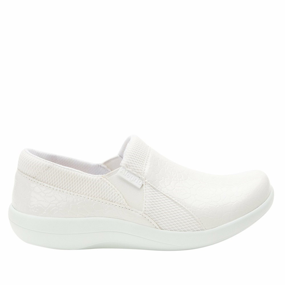 White Alegria Duette Flourish White Women's Slip On Shoes | 269ALCOHZ